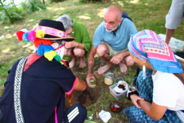 Cérémonie d'offrande à la Pachamama